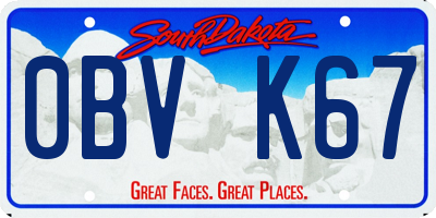 SD license plate 0BVK67