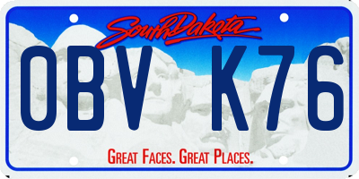 SD license plate 0BVK76
