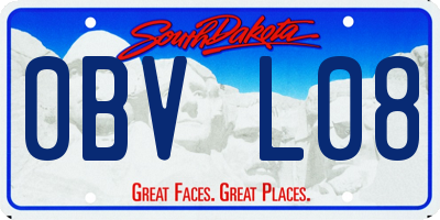 SD license plate 0BVL08