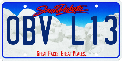 SD license plate 0BVL13
