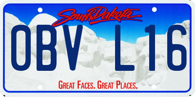 SD license plate 0BVL16