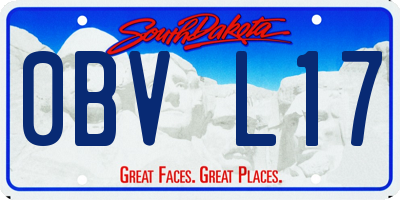 SD license plate 0BVL17