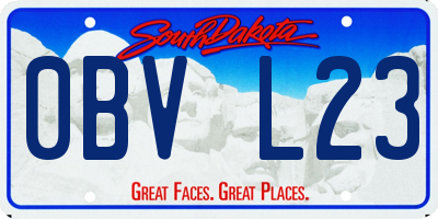 SD license plate 0BVL23