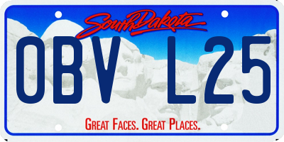SD license plate 0BVL25