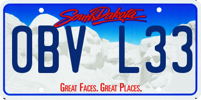 SD license plate 0BVL33