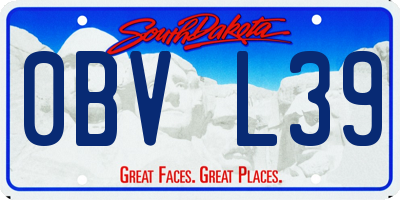 SD license plate 0BVL39