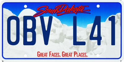 SD license plate 0BVL41