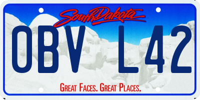 SD license plate 0BVL42