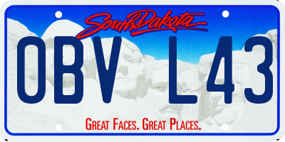 SD license plate 0BVL43