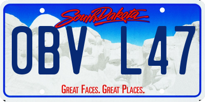 SD license plate 0BVL47