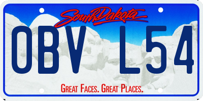 SD license plate 0BVL54