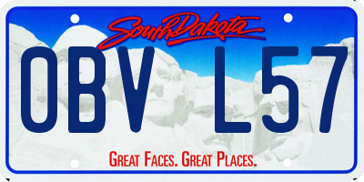 SD license plate 0BVL57