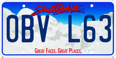 SD license plate 0BVL63