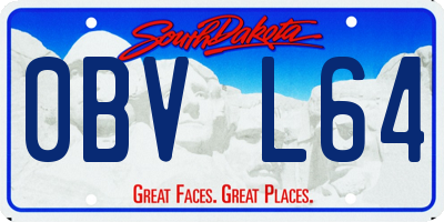 SD license plate 0BVL64