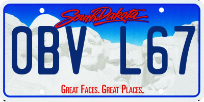 SD license plate 0BVL67