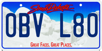 SD license plate 0BVL80