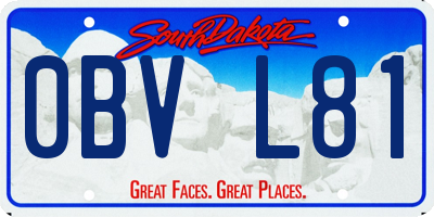 SD license plate 0BVL81