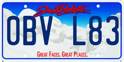 SD license plate 0BVL83