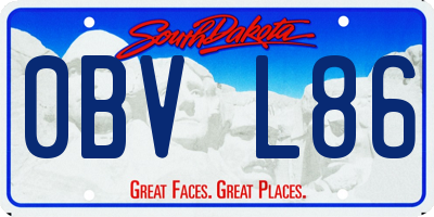 SD license plate 0BVL86