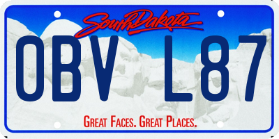 SD license plate 0BVL87