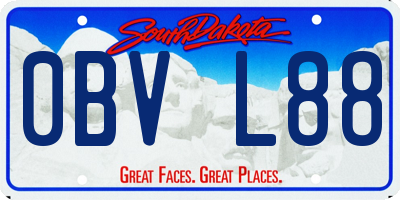 SD license plate 0BVL88