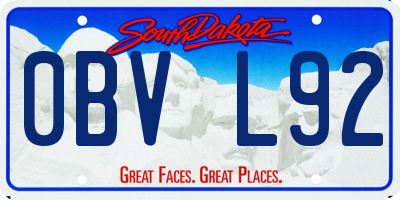 SD license plate 0BVL92