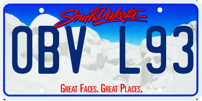 SD license plate 0BVL93