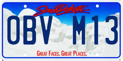 SD license plate 0BVM13