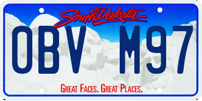 SD license plate 0BVM97
