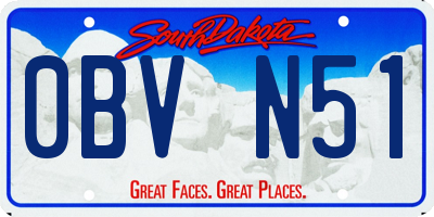 SD license plate 0BVN51