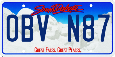 SD license plate 0BVN87