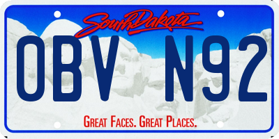 SD license plate 0BVN92