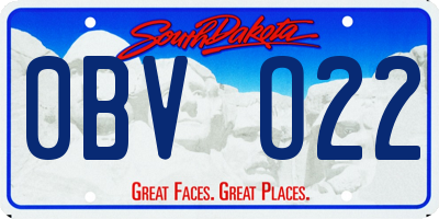 SD license plate 0BVO22