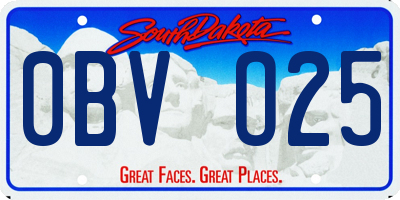 SD license plate 0BVO25
