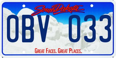 SD license plate 0BVO33