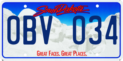 SD license plate 0BVO34