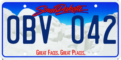 SD license plate 0BVO42