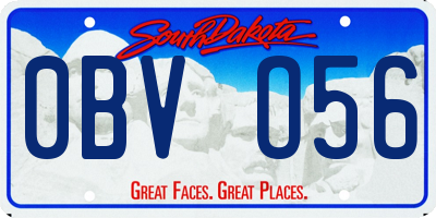 SD license plate 0BVO56