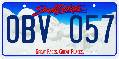 SD license plate 0BVO57