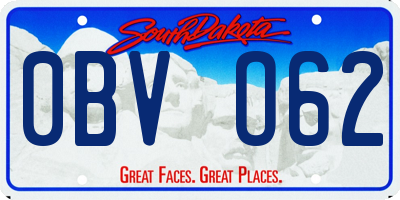 SD license plate 0BVO62