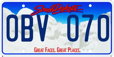 SD license plate 0BVO70