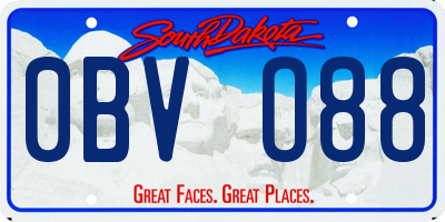 SD license plate 0BVO88