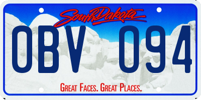 SD license plate 0BVO94