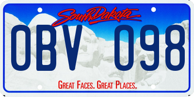 SD license plate 0BVO98