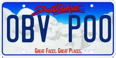 SD license plate 0BVP00