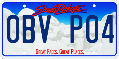 SD license plate 0BVP04