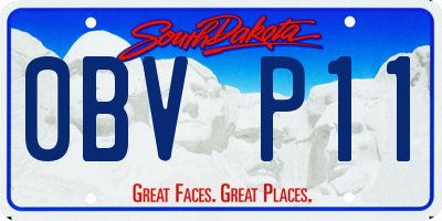 SD license plate 0BVP11