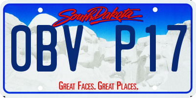 SD license plate 0BVP17