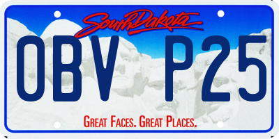 SD license plate 0BVP25