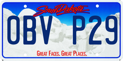 SD license plate 0BVP29